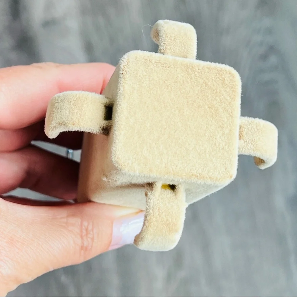 Four Hook Velvet Accessory Hanger Small Fabric Closet Organizer Tan for Tie Belt